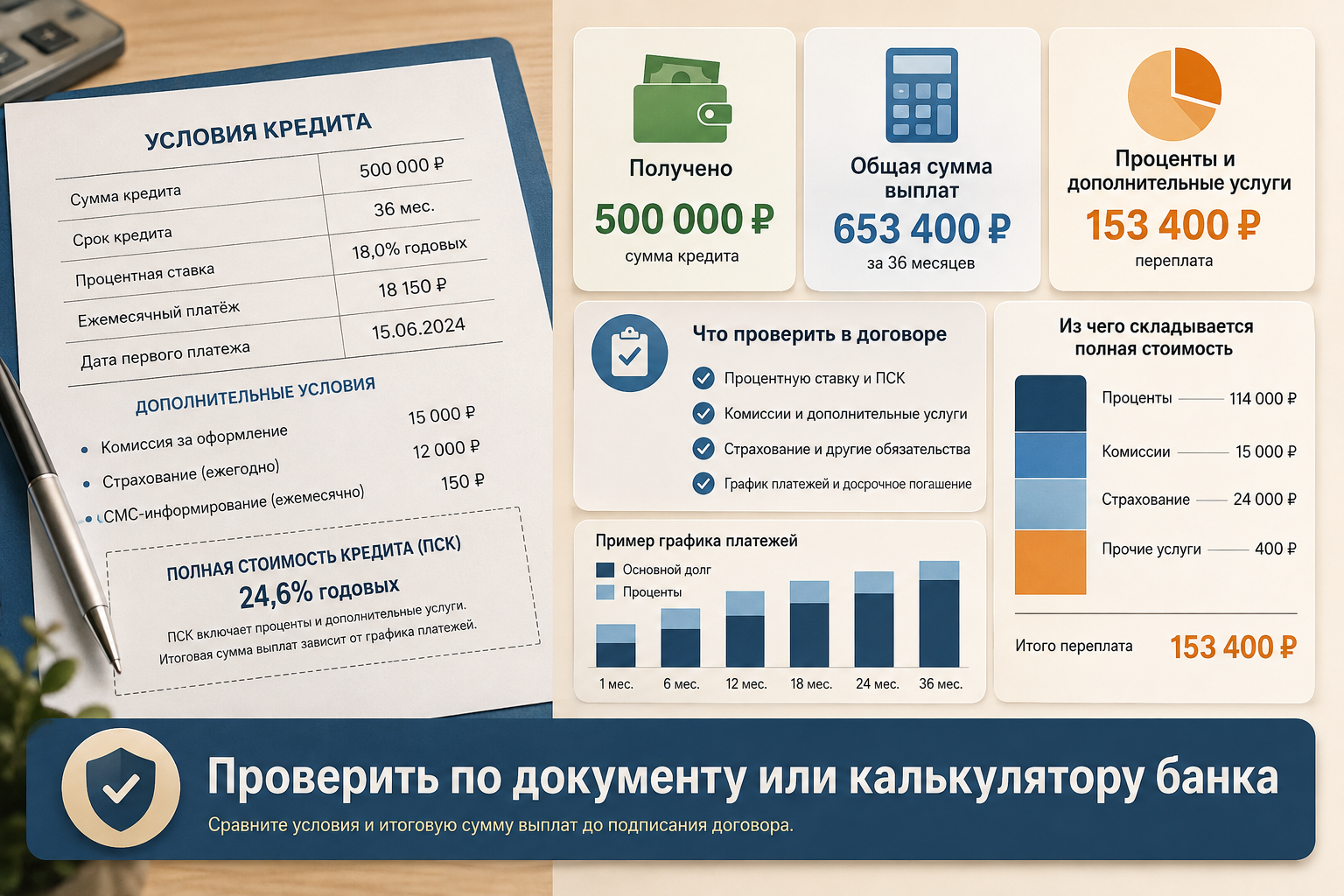 Расчёт переплаты по кредиту простыми словами